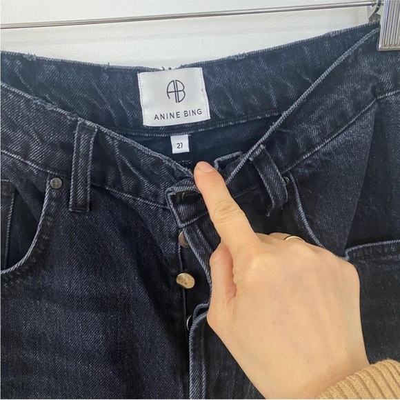 ANINE BING dark gray black straight leg denim jean EUC - Picture 2 of 9